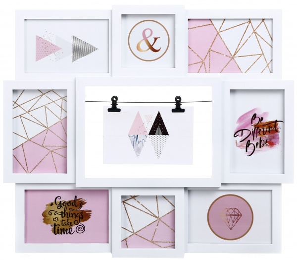 Фотоколлаж Классик 48,7 х42, 6х2, 3 см 9 фото 10x15/10x10 см белый 