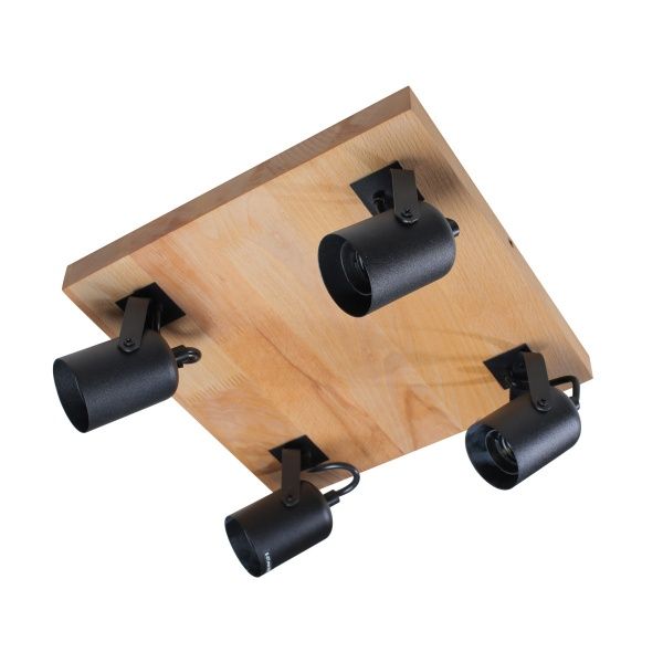 Спот Светкомплект WD 3030 4x40 Вт E27 чорний/дерево 