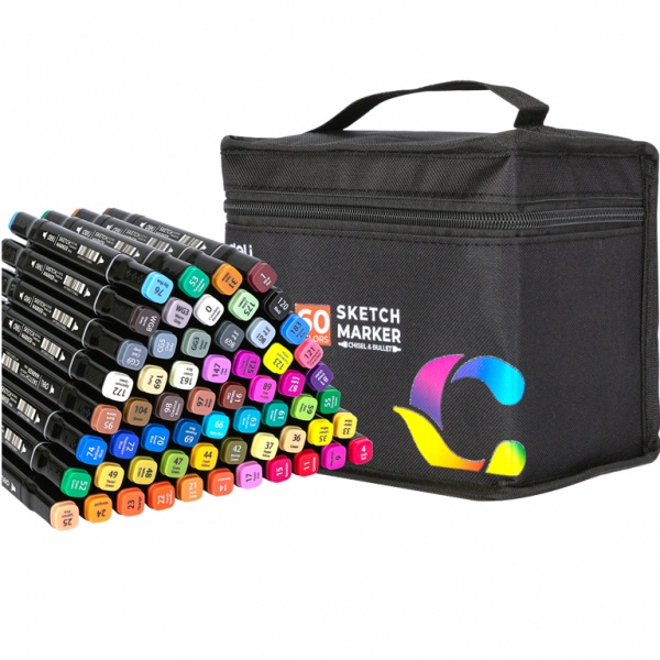 Набір двосторонніх скетч маркерів Deli 70806-60 60 кольорів мульті 82672 