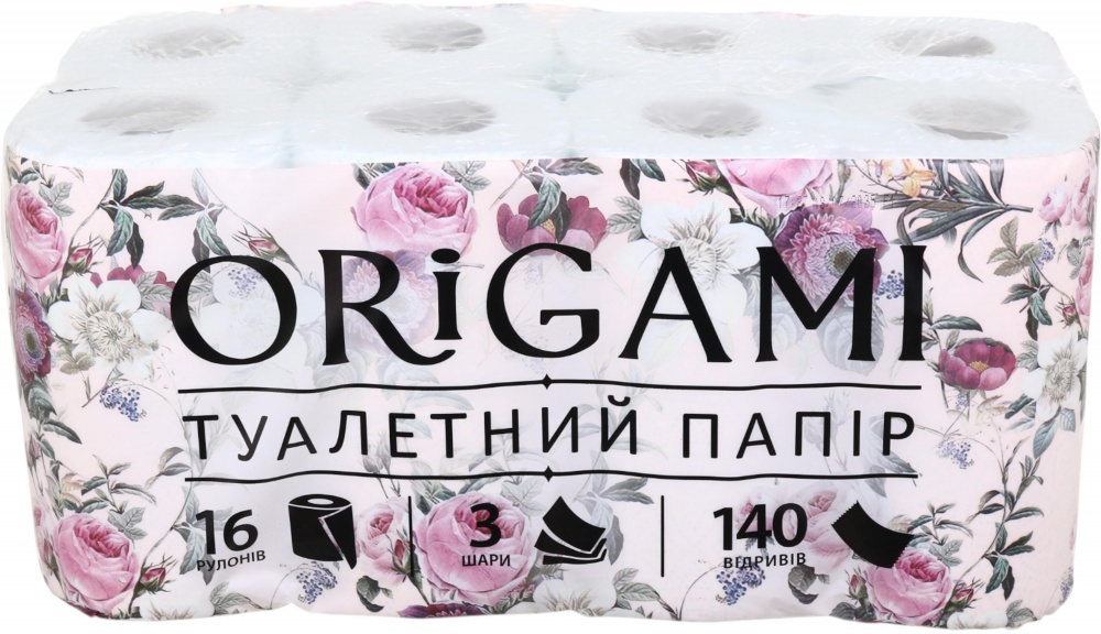 Туалетний папір ORIGAMI тришаровий 16 шт.