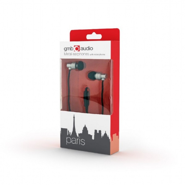 Навушники GMB audio MHS-EP-CDG-S grey металевий корпус вакуумні з мікрофоном 