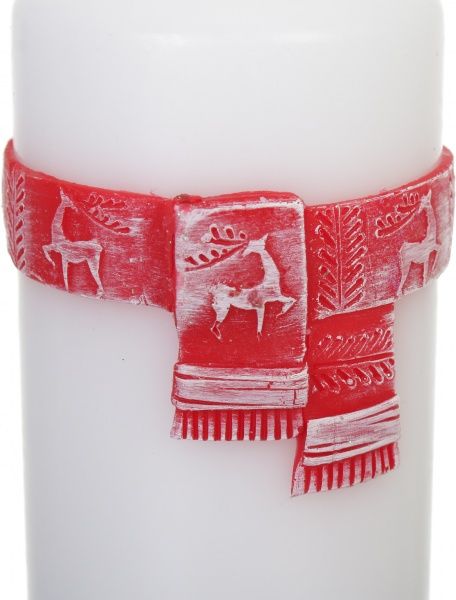 Свеча Цилиндр декоративная Шарф белый 70x150 Pako-If