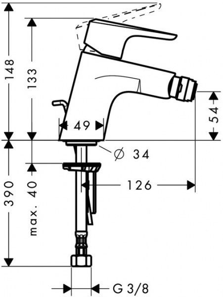 Смеситель для биде Hansgrohe Ecos 14082000
