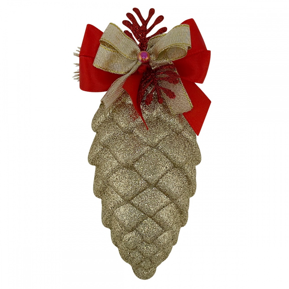 Елочная игрушка MIS LT Шишка декорированная 14 см в ассортименте