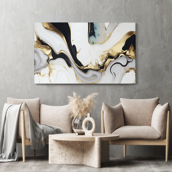 Картина на холсте Золотые волны 80x110 см WS Holst 575710782 