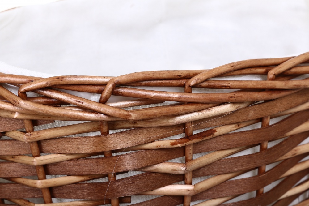 Кошик плетений з текстилем 29х22х18/37 см RL24-55T-2