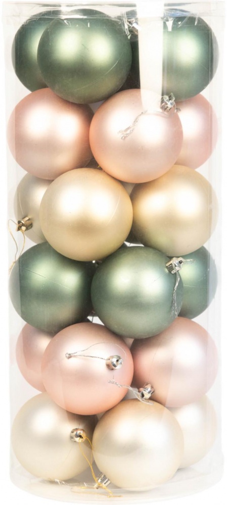 Набір ялинкових куль Ніжність пастель d 80 мм 24 шт./уп.