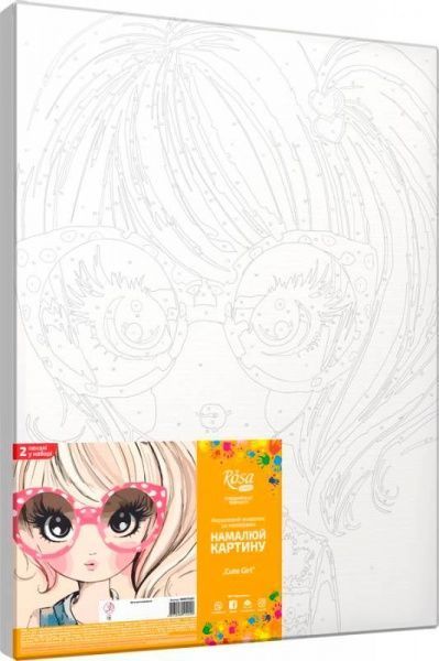 Картина по номерам эконом акриловая живопись по номерам Cute Girl Rosa Start 