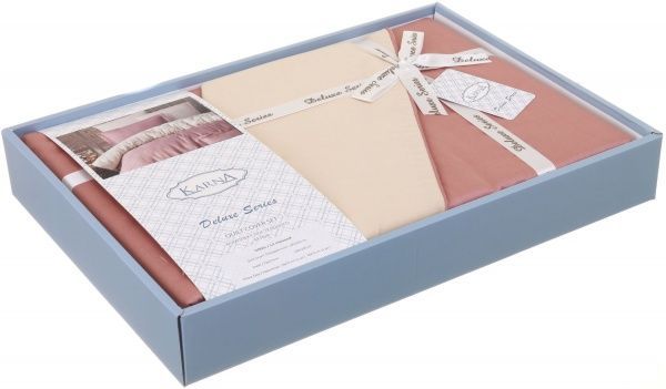 Комплект постільної білизни Loft 1,5 рожево-бежевий Karna 