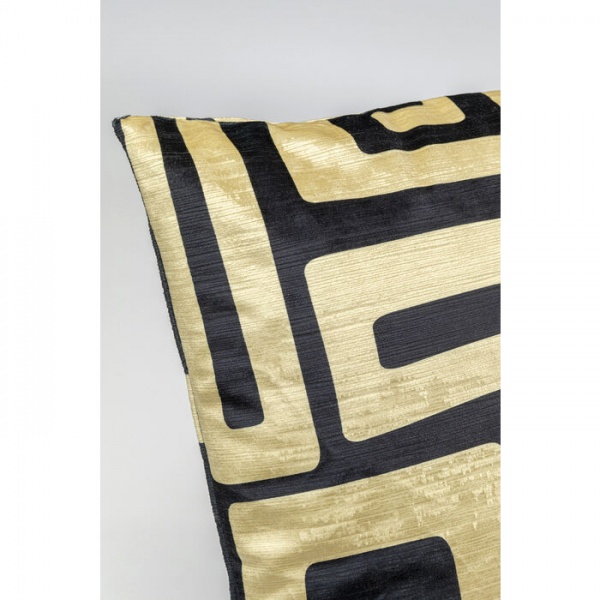 Подушка Лабиринт 45x45 см черный с бежевым KARE Design 