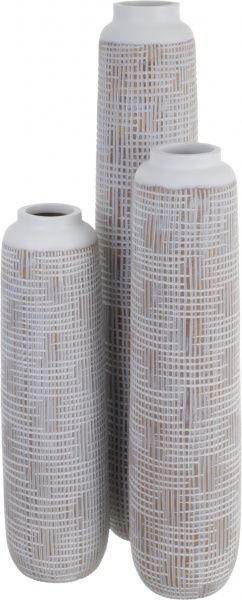 Ваза полирезиновая белая Лайт 14х14х50 см