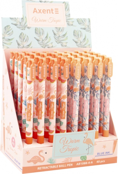 Ручка кулькова Axent Warm Tropic 0,5 мм синя AB1088-4-02-A 