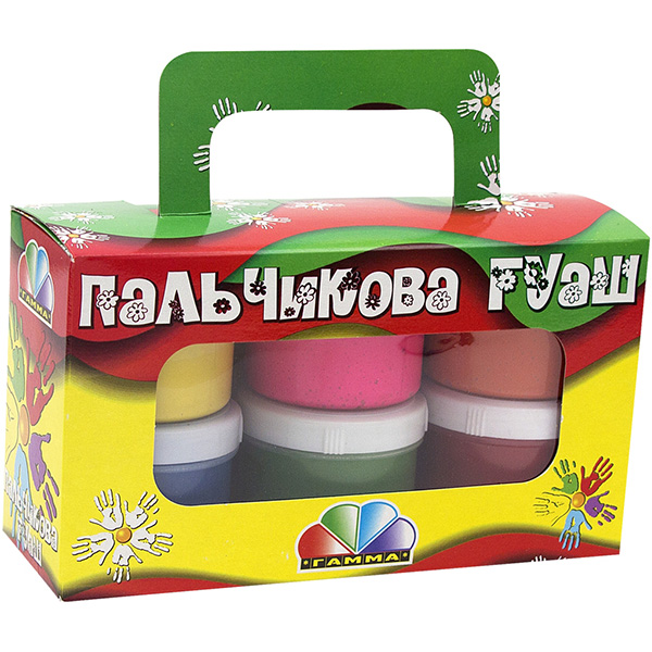 Набір пальчикових фарб 6 кольорів по 60 мл 322073 Гамма