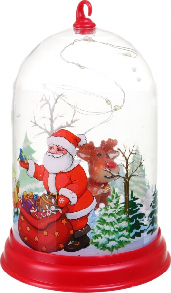 Сувенір новорічний з підсвіткою сніговик в колбі ZH-5017 світлодіодна (LED) 14,5 см 