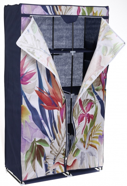 Гардероб текстильний Flowers з кишенями 1600х880х450 мм мульті
