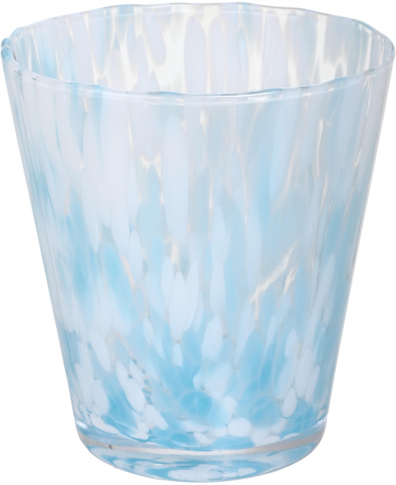 Ваза скляна Wrzesniak Glassworks Confetti 16 см блакитна 27-1061C