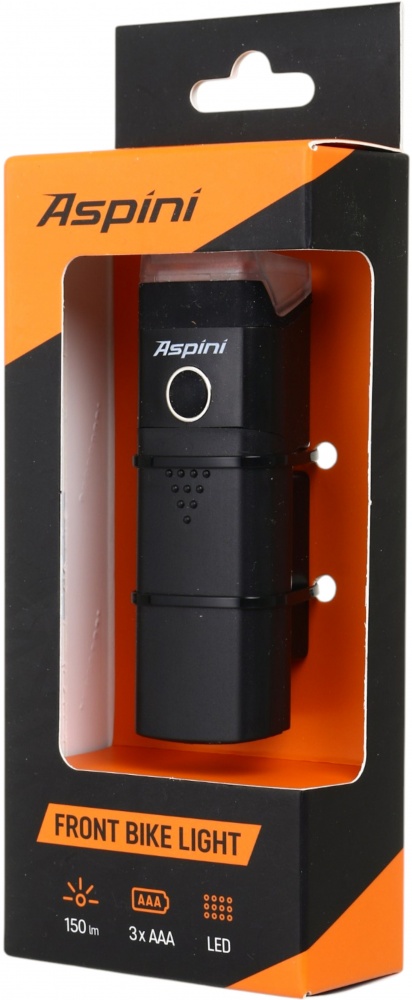 Фонарь велосипедный Aspini 150 Lm черный FL-150P-BLK
