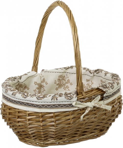 Корзинка плетеная с текстилем 37х31х19/41 см EBE18-11-1 