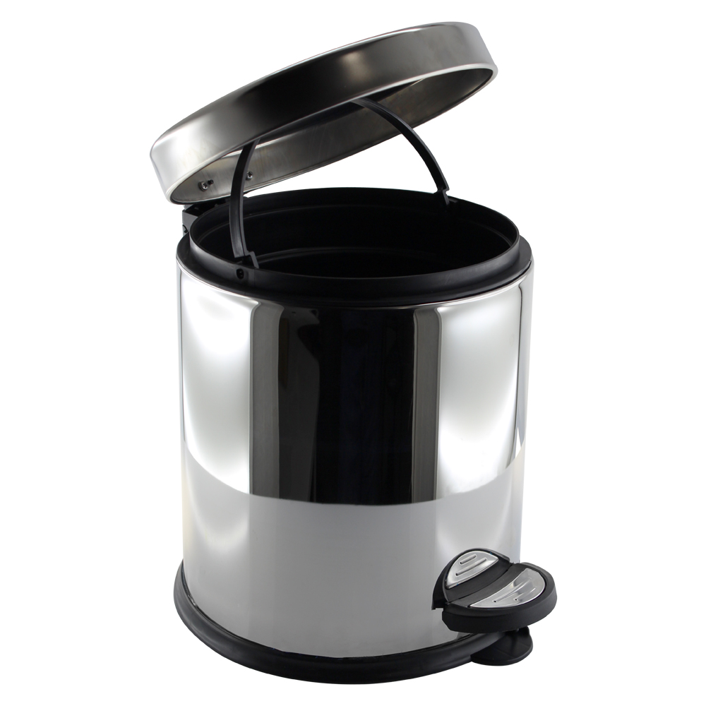 Ведро с педалью Trento Slow Motion 5 л хром 74868