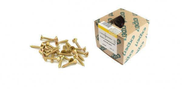 Шуруп универсальный потайная головка 3,5х20 мм 1000 шт ЦЖ 3,5x20 мм 1000 шт. желтый цинк Expert Fix