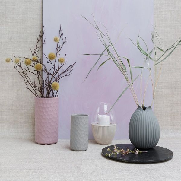 Ваза керамическая серая Yoko 22 см 1362617 ASA