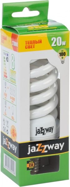 Лампа КЛЛ  JAZZway PROMO PESL-SF T3 20 Вт E14 2700 К 220 В 3329198
