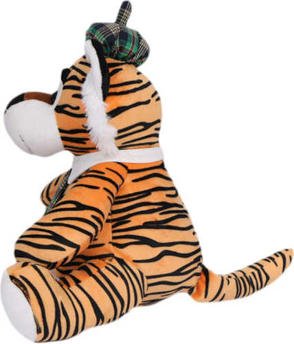 Сувенир новогодний тигр в кепке и галстуке 25 см 