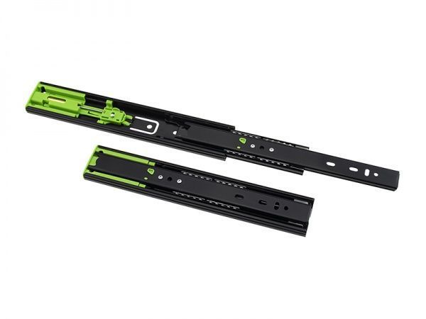 Телескопічні напрямні DC з дотягом L-250 мм Н-45 мм чорні Преміум Лайн