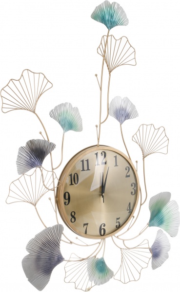 Часы настенные металлический 64х84 см с цветами