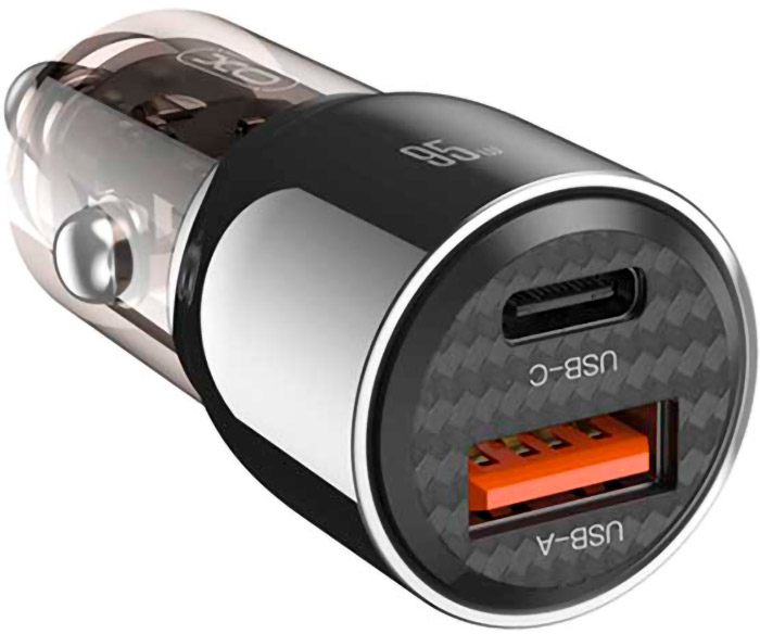 Автомобильное зарядное устройство Xo CC58 1xUSB-A/1xUSB-C 95W Car Charger Gray (CC58_TARNISH)
