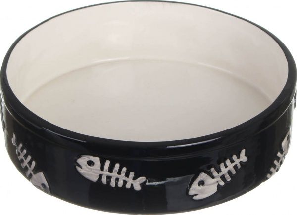 Миска для котів чорна 18x5 см