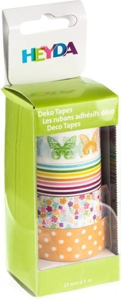 Набор клейкой ленты бумажной Цветы  4 шт. HEYDA