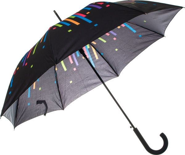 Зонт-трость Susino Rainbow Top 21008 черный с рисунком 