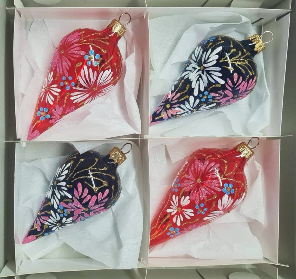 Набор елочных игрушек Якорь №2 Снежные цветы разноцветный 12 см 4 шт./уп. 