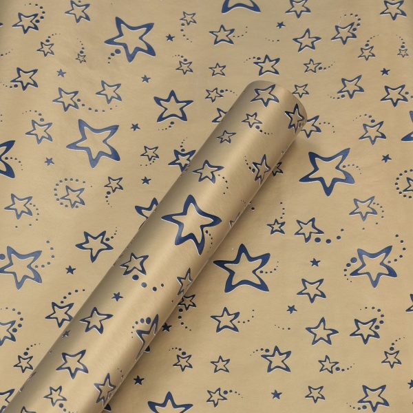 Бумага для упаковки фольгированная Звезда MX62719 70x200 см 