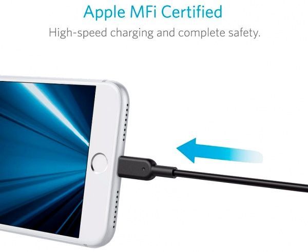 Кабель Anker USB – Apple Lightning 1,8 м чорний (A8433H11) Powerline II 
