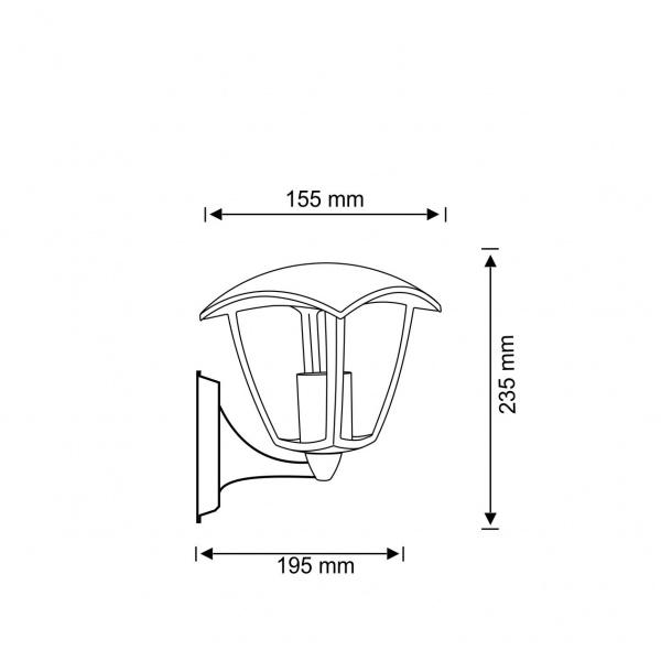 Світильник вуличний настінний Polux Igma Up E27 IP44 чорний 