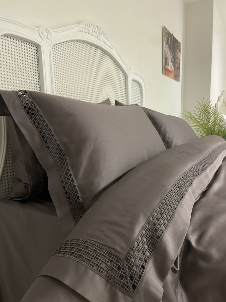 Комплект постельного белья Veronica Lace 2 антрацит Gul Guler 