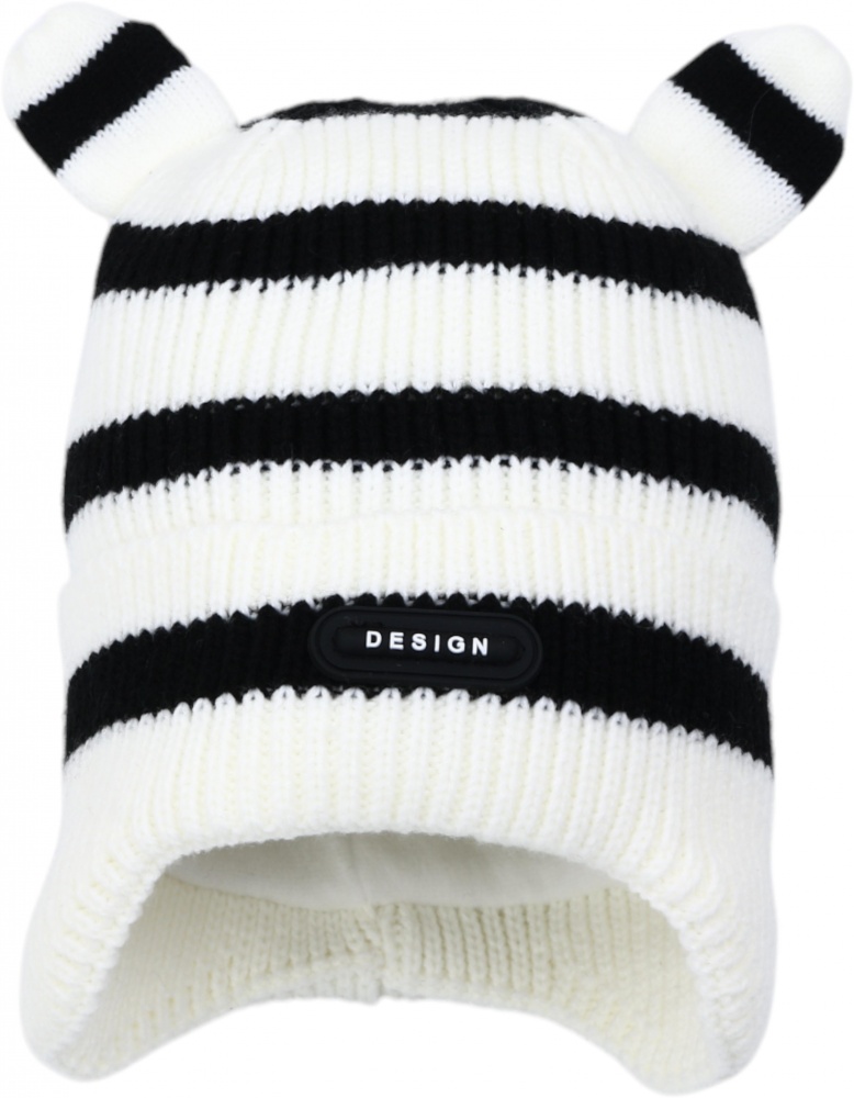 Шапка HW дитяча з мотузочками р.48-50 білий із синім