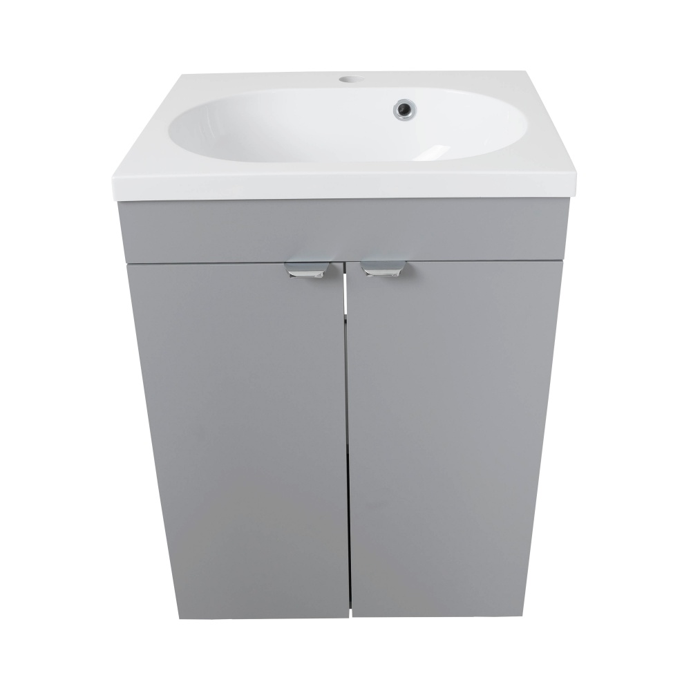 Тумба RIO (сіра) з умивальником Status 50 см