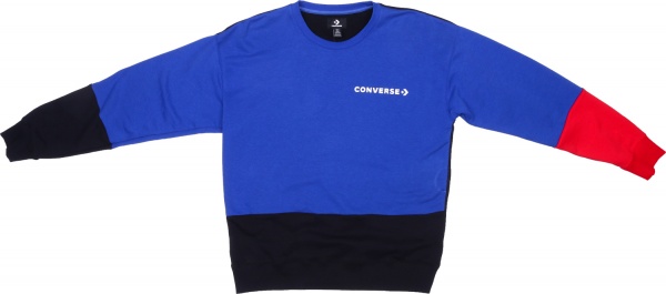 Свитшот Converse ONE_STAR_BLOCK_PACK_CREW_BLACK 10017320-001 р. XL синий