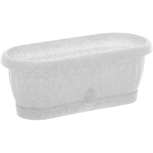 Горщик пластиковий Алеана Терра овальний 1,2л білий із сірим (113055) 