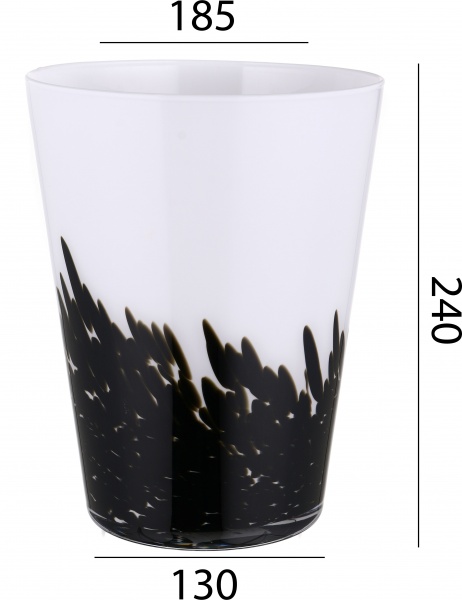Ваза скляна Wrzesniak Glassworks Confetti опал 24 см чорний 