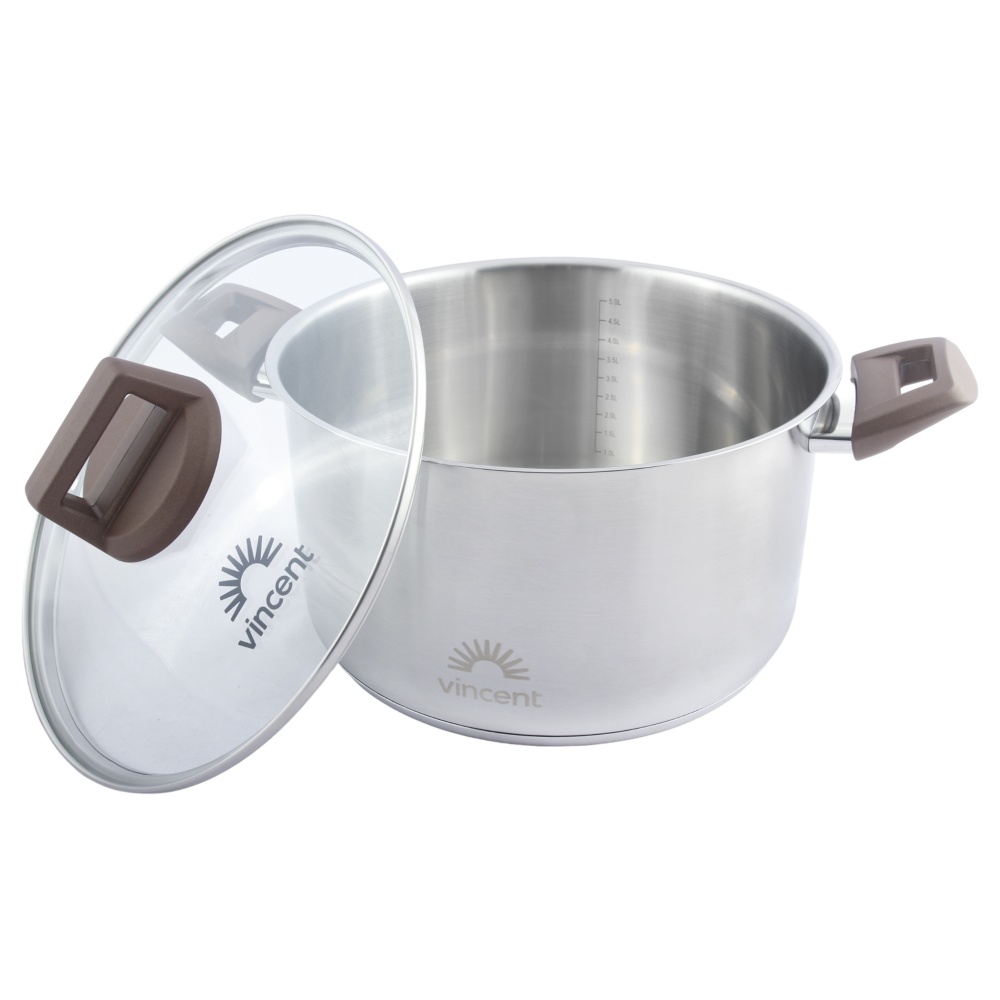 Кастрюля с крышкой Vincent 24 см 5,8 л VC-3186-24