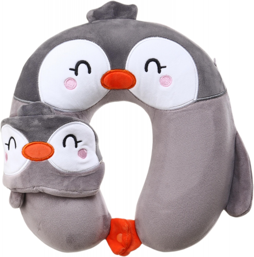 Подушка-підголівник HW Пінгвін 28x28 см біло-коричневий BMPMIX0545