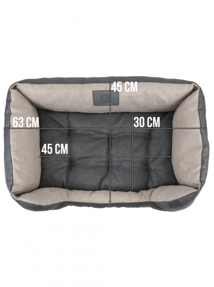 Лежак FX home Mальмо 60х40х18 см, бежево-серый