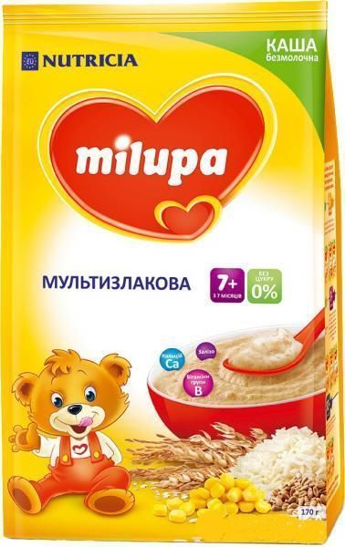 Каша безмолочна Milupa від 7 місяців мультизлакова 5900852930034 170 г 