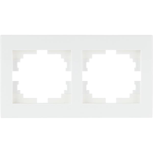 Рамка двухместная Lezard Rain горизонтальная белый с белой вставкой 703-0202-147