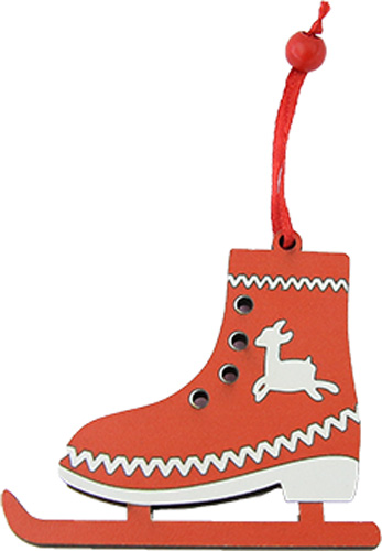 Подвеска Новогодний гардероб. Коньки 8 см красный 1220262