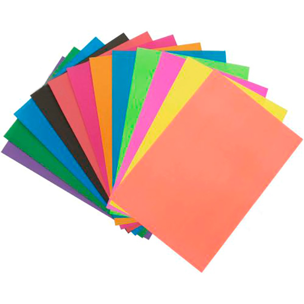 Бумага цветная А4 12 листов флуоресцентная Тетрада